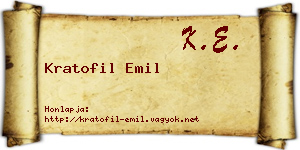 Kratofil Emil névjegykártya