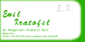 emil kratofil business card